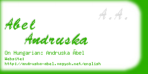 abel andruska business card